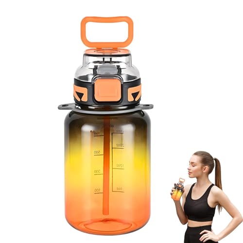 Sportflasche, Trinkflasche mit breiter Öffnung, 1000-ml-Sportflasche mit Strohhalm, spülmaschinenfester Sportbecher, Wasserflasche für Fitnessstudio, Radfahren, Laufen, Joggen, Schule, Outdoor-Fitness Sportflasche, Trinkflasche mit breiter Öffnung, 1000-ml-Sportflasche mit Strohhalm, spülmaschinenfester Sportbecher, Wasserflasche für Fitnessstudio, Radfahren, Laufen, Joggen, Schule, Outdoor-Fitness von Opilroyn
