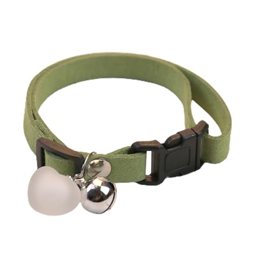 Taktisches Hundehalsband, atmungsaktives Katzenglockenhalsband mit Plüschherz-Anhänger, wasserfestes Haustierhalsband, bequemes Hundehalsband verstellbar, Halsband von Opilroyn