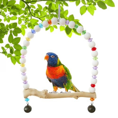 Vogel-Sitzstange, , Stehsitzstange, Kauspielzeug, Nymphensittichkäfig-Hängematte, Schaukel, Spielzeug, Regenbogen-Schaukelbrücke, Hängematte, Vogel stehend, Zweige Spielzeug von Opilroyn