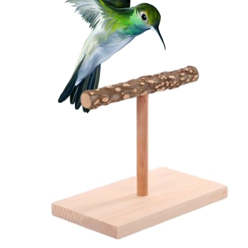 Vogelplattform T Form Papageistand - Holzpapagei, Stall -Vogel -Trainingsplattform | Natürliche Holztischbarch Mit Anti-Rutsch-Basi Vogelplattform T Form Papageienständer Holz Barsch Stall Training Na von Opilroyn