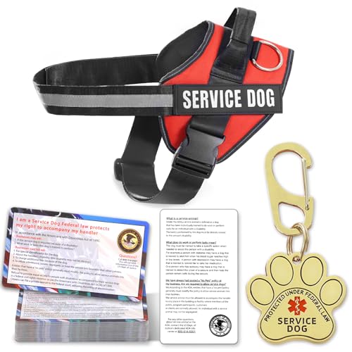 Opstin Diensthundeweste, ID-Tag + 50 ADA-Informationskarten, Service-Hundegeschirr in den Größen XS bis XXL, Metall-Hundemarke mit robustem Clip, 2-seitige Servicetierkarten, ESA-Zubehör-Set, klein Opstin Diensthundeweste, ID-Tag + 50 ADA-Informationskarten, Service-Hundegeschirr in den Größen XS bis XXL, Metall-Hundemarke mit robustem Clip, 2-seitige Servicetierkarten, ESA-Zubehör-Set, klein von Opstin