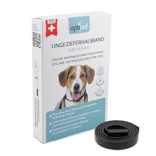 OptiPet 1x Ungeziefer Flohhalsband für Hunde, 4 Monate Schutz, für Hunde ab 12 Wochen gegen Flöhe, Zecken,Mücken, Milben von OptiPet