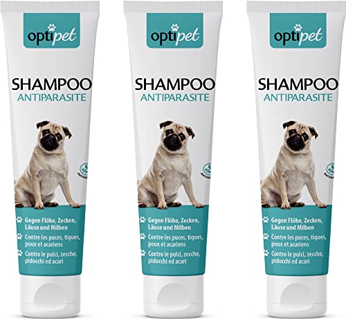 Optipet 3x250ml Anti-Parasiten Shampoo für Hunde gegen Parasiten Flohshampoo Schutz vor Parasiten von Optipet