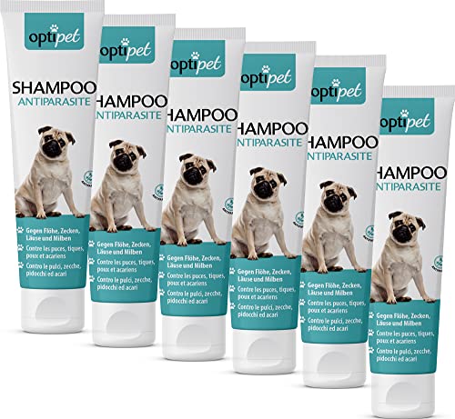 Optipet 6x250ml Anti-Parasiten Shampoo für Hunde gegen Parasiten Flohshampoo Schutz vor Parasiten von OptiPet