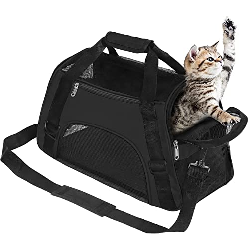 Optizium Hundetransportbox - Schwarz - L - 52 x 24.5 x 33 cm - Hundebox Hundetasche Katzenbox Autotransportbox Soft-Sided Airline-geprüft faltbar von Optizium