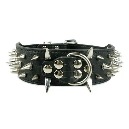 2" breites, scharfes, mit Spikes besetztes Hundehalsband aus Leder für Pitbull, Bulldoggen, große Hunde, verstellbar für mittelgroße und große Hunde, Boxer, SML, XL 2" breites, scharfes, mit Spikes besetztes Hundehalsband aus Leder für Pitbull, Bulldoggen, große Hunde, verstellbar für mittelgroße und große Hunde, Boxer, SML, XL von Optxzn