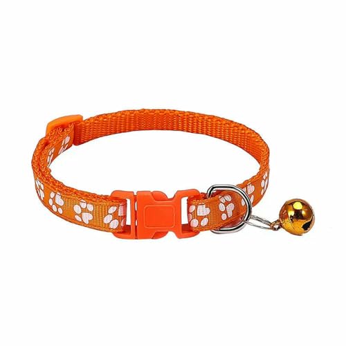 Haustierhalsband mit Glöckchen, Cartoon-Fußabdruck, buntes Hunde-/Welpen-/Katzen-Zubehör, Kätzchenhalsband, verstellbar, Sicherheitsglockenring, Halskette für Haustiere Haustierhalsband mit Glöckchen, Cartoon-Fußabdruck, buntes Hunde-/Welpen-/Katzen-Zubehör, Kätzchenhalsband, verstellbar, Sicherheitsglockenring, Halskette für Haustiere von Optxzn