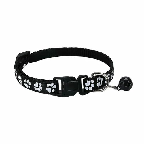 Haustierhalsband mit Glöckchen, Cartoon-Fußabdruck, buntes Hunde-/Welpen-/Katzen-Zubehör, Kätzchenhalsband, verstellbar, Sicherheitsglockenring, Halskette für Haustiere Haustierhalsband mit Glöckchen, Cartoon-Fußabdruck, buntes Hunde-/Welpen-/Katzen-Zubehör, Kätzchenhalsband, verstellbar, Sicherheitsglockenring, Halskette für Haustiere von Optxzn