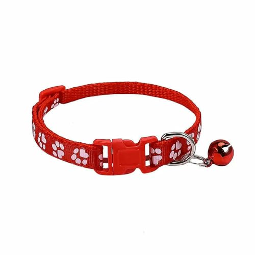 Haustierhalsband mit Glöckchen, Cartoon-Fußabdruck, buntes Hunde-/Welpen-/Katzen-Zubehör, Kätzchenhalsband, verstellbar, Sicherheitsglockenring, Halskette für Haustiere Haustierhalsband mit Glöckchen, Cartoon-Fußabdruck, buntes Hunde-/Welpen-/Katzen-Zubehör, Kätzchenhalsband, verstellbar, Sicherheitsglockenring, Halskette für Haustiere von Optxzn