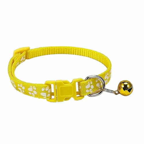 Haustierhalsband mit Glöckchen, Cartoon-Fußabdruck, buntes Hunde-/Welpen-/Katzen-Zubehör, Kätzchenhalsband, verstellbar, Sicherheitsglockenring, Halskette für Haustiere Haustierhalsband mit Glöckchen, Cartoon-Fußabdruck, buntes Hunde-/Welpen-/Katzen-Zubehör, Kätzchenhalsband, verstellbar, Sicherheitsglockenring, Halskette für Haustiere von Optxzn
