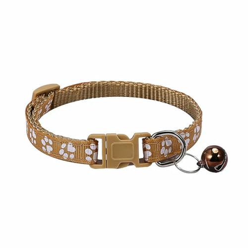 Haustierhalsband mit Glöckchen, Cartoon-Fußabdruck, buntes Hunde-/Welpen-/Katzen-Zubehör, Kätzchenhalsband, verstellbar, Sicherheitsglockenring, Halskette für Haustiere Haustierhalsband mit Glöckchen, Cartoon-Fußabdruck, buntes Hunde-/Welpen-/Katzen-Zubehör, Kätzchenhalsband, verstellbar, Sicherheitsglockenring, Halskette für Haustiere von Optxzn