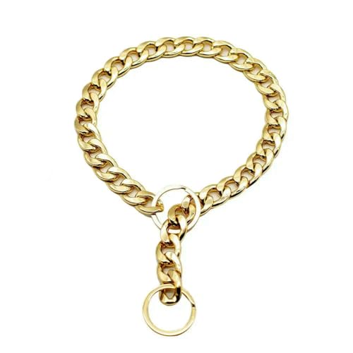 Hundetrainings-Würgekettenhalsbänder aus Metall, luxuriöses Hundehalsband, goldene Kette, Halsband für Bulldoggen, kleine und mittelgroße Hunde Hundetrainings-Würgekettenhalsbänder aus Metall, luxuriöses Hundehalsband, goldene Kette, Halsband für Bulldoggen, kleine und mittelgroße Hunde von Optxzn