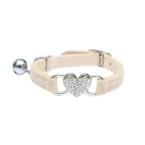 Katzenhalsband mit Herzanhänger und Glöckchen, Sicherheitsgummizug, verstellbar, mit weichem Samtmaterial, 8 Farben, Haustierprodukt, kleines Hundehalsband Katzenhalsband mit Herzanhänger und Glöckchen, Sicherheitsgummizug, verstellbar, mit weichem Samtmaterial, 8 Farben, Haustierprodukt, kleines Hundehalsband von Optxzn