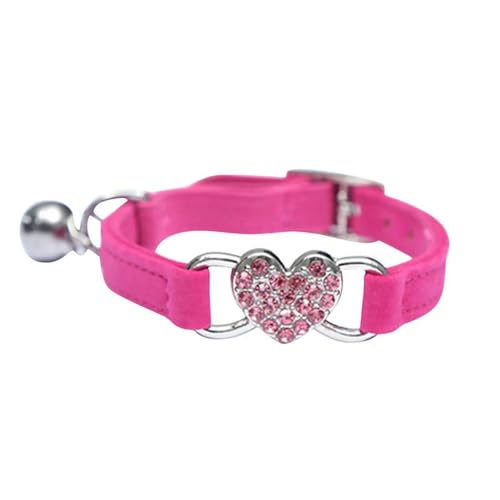 Katzenhalsband mit Herzanhänger und Glöckchen, Sicherheitsgummizug, verstellbar, mit weichem Samtmaterial, 8 Farben, Haustierprodukt, kleines Hundehalsband Katzenhalsband mit Herzanhänger und Glöckchen, Sicherheitsgummizug, verstellbar, mit weichem Samtmaterial, 8 Farben, Haustierprodukt, kleines Hundehalsband von Optxzn