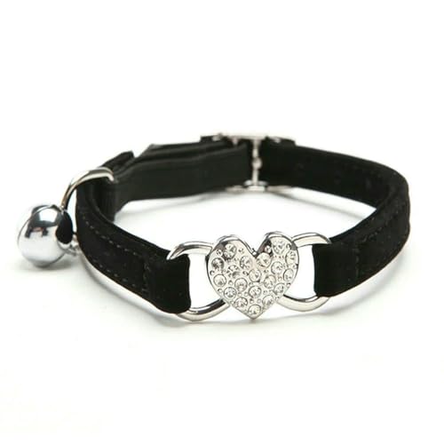 Katzenhalsband mit Herzanhänger und Glöckchen, Sicherheitsgummizug, verstellbar, mit weichem Samtmaterial, 8 Farben, Haustierprodukt, kleines Hundehalsband Katzenhalsband mit Herzanhänger und Glöckchen, Sicherheitsgummizug, verstellbar, mit weichem Samtmaterial, 8 Farben, Haustierprodukt, kleines Hundehalsband von Optxzn