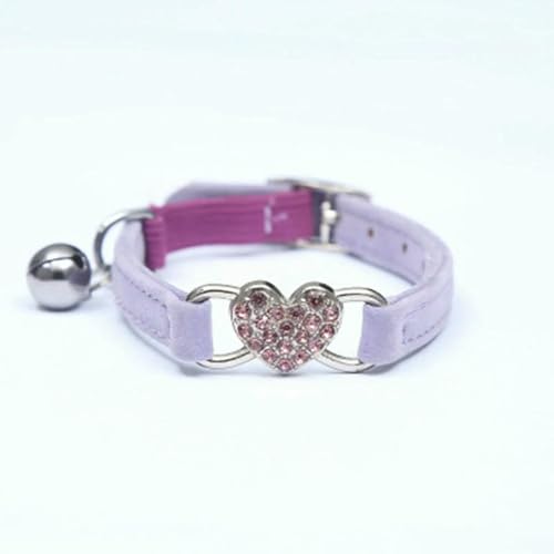 Katzenhalsband mit Herzanhänger und Glöckchen, Sicherheitsgummizug, verstellbar, mit weichem Samtmaterial, 8 Farben, Haustierprodukt, kleines Hundehalsband Katzenhalsband mit Herzanhänger und Glöckchen, Sicherheitsgummizug, verstellbar, mit weichem Samtmaterial, 8 Farben, Haustierprodukt, kleines Hundehalsband von Optxzn