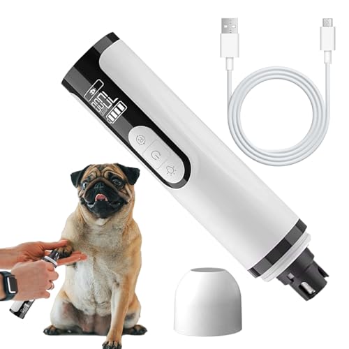 Hundenagelschleife-6 Zoll 3-Gang--Haustier Trimmer für leise kabellose Pflege, wiederaufladbare LED-Lichtfunktion mit sicherer Zehennagelanmeldung, Welpe, Kätzchen, Katze, Home Pedicure Manikü von Opvonxeh