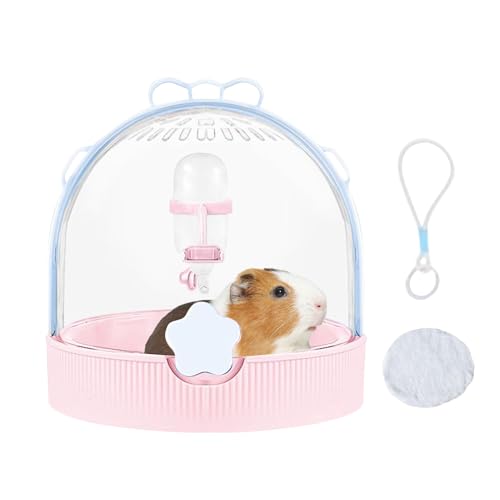 Kleinstierträger - 7,17 x 7,09 Zoll tragbarer Hamsterkäfig für, Rennmäuse, Chinchilla, Igel, Vogel mit leichtem, Reisegehäuse für Gehen im Freien, Camping, Fischereifahrten von Opvonxeh