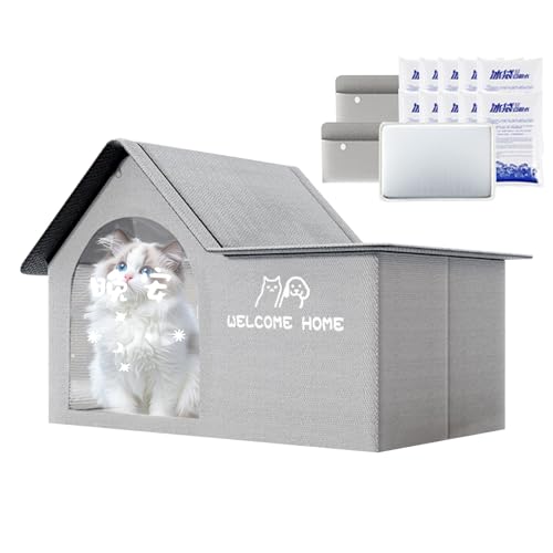Kühlender Unterschlupf für Katzen – Kühlender Unterschlupf für Hunde, faltbar, mit Eiswürfeltasche, kühles Nest, bissfest, bequemes Zubehör bei warmem Wetter für Welpen und Katzen, alle Größen Kühlender Unterschlupf für Katzen – Kühlender Unterschlupf für Hunde, faltbar, mit Eiswürfeltasche, kühles Nest, bissfest, bequemes Zubehör bei warmem Wetter für Welpen und Katzen, alle Größen von Opvonxeh