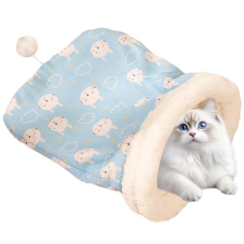 Opvonxeh Cat Sleep Sack, Semi-Closed Cat Sack, Soft Plush Cat Hideaway, Cat Sack with Tail Ball, Comfortable Cat Bed Mat, Winter Cat Sleep Hideaway, Kitten Cushion Pad, Pet Supplies for Cats Opvonxeh Cat Sleep Sack, Semi-Closed Cat Sack, Soft Plush Cat Hideaway, Cat Sack with Tail Ball, Comfortable Cat Bed Mat, Winter Cat Sleep Hideaway, Kitten Cushion Pad, Pet Supplies for Cats von Opvonxeh