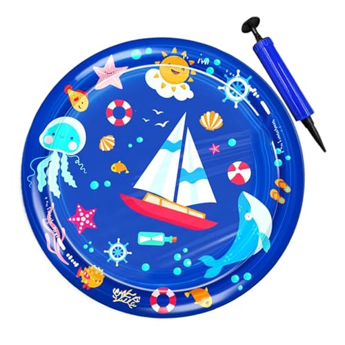 Opvonxeh Cat Water Sensory Play Mat, Interactive Cooling Cushion, Large Splash Pad Indoor Outdoor Gym Pool Backyard Patio Lawn Enrichment, Summer Activity Toy for Cats and Kittens von Opvonxeh