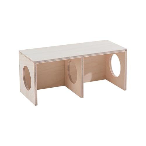 Wooden Hamster Hide-Habitat, 2-kammer-Hamsterhaus, Hamster, kleines Tierbett, Hamster-Lebensraum mit mehreren Räumlichkeiten, , Hamsterhaus, Landschaftsdekoration, Multi-Room Hamster von Opvonxeh