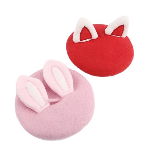 OralGos Baskenmütze für kleine Haustiere, niedliche Ohren, für Mottoparty, Hundegeburtstagshut für Bichons, verstellbar, Seil, Hundekostüm, 2 Stück OralGos Baskenmütze für kleine Haustiere, niedliche Ohren, für Mottoparty, Hundegeburtstagshut für Bichons, verstellbar, Seil, Hundekostüm, 2 Stück von OralGos