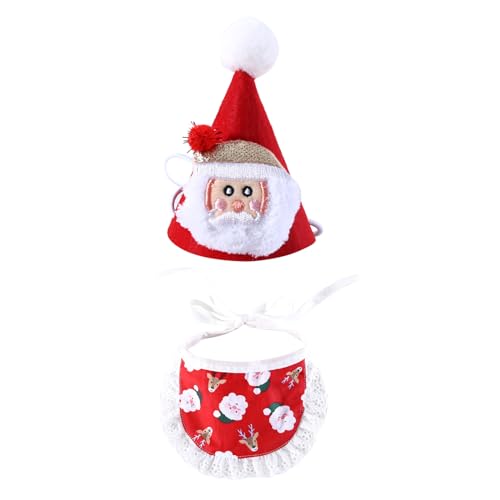 OralGos Katzen-Weihnachtsmannmütze, Schal, Lätzchen-Set, Hunde-Party, Kostüm, Cosplay, Kostüm, Festival, Druck, Bandana, Foto-Requisiten für Welpen OralGos Katzen-Weihnachtsmannmütze, Schal, Lätzchen-Set, Hunde-Party, Kostüm, Cosplay, Kostüm, Festival, Druck, Bandana, Foto-Requisiten für Welpen von OralGos