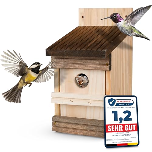 Oramics Nistkasten zum Aufhängen für Garten, Balkon und Terrasse - Kiefernholz Vogelhaus für Wildvögel und Gartenvögel – Nisthaus wetterfest und langlebig für draußen, ideal für kleine Vögel Oramics Nistkasten zum Aufhängen für Garten, Balkon und Terrasse - Kiefernholz Vogelhaus für Wildvögel und Gartenvögel – Nisthaus wetterfest und langlebig für draußen, ideal für kleine Vögel von Oramics