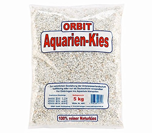 15 kg Bodengrund Aquariumkies Naturkies Kies Farbe weiss von Orbit