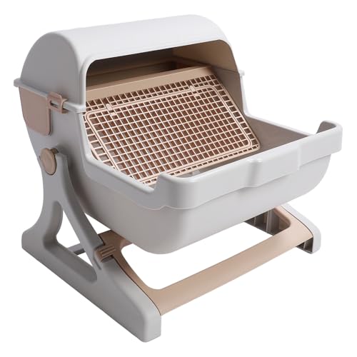 Halbautomatische Katzentoilette, Schnelle Reinigung, Hohe Katzentoilette, Haustiertoilette, Halbgeschlossene Katzentoilette, Leicht zu Reinigen für Große Katzen und Kätzchen Halbautomatische Katzentoilette, Schnelle Reinigung, Hohe Katzentoilette, Haustiertoilette, Halbgeschlossene Katzentoilette, Leicht zu Reinigen für Große Katzen und Kätzchen von Oreilet