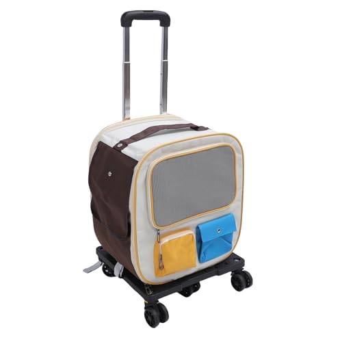 Haustier Rucksack mit Rädern, Abnehmbarer Rolling Katzenträger mit Atmungsaktivem Netz, Mittlerer Katzenträger auf Rädern Rucksack Rollen für Kleine Hunde Auto Roadfahrten Fahrt Haustier Rucksack mit Rädern, Abnehmbarer Rolling Katzenträger mit Atmungsaktivem Netz, Mittlerer Katzenträger auf Rädern Rucksack Rollen für Kleine Hunde Auto Roadfahrten Fahrt von Oreilet