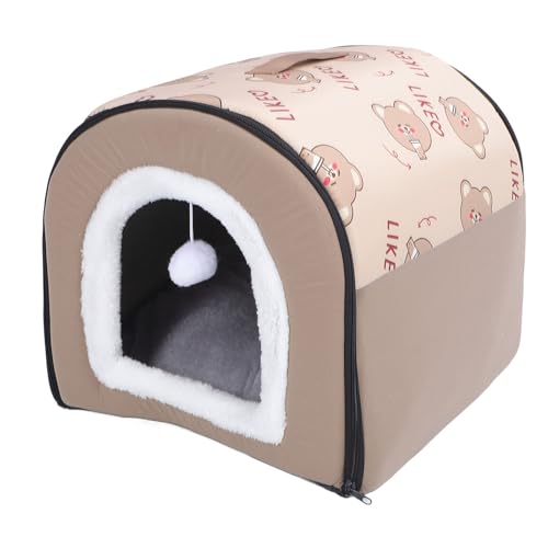 Hundehütte für den Innenbereich, Waschbares Haustier Winterhaus mit Kissenmatte, Tragbares Hundehüttenbett, Gemütliche Höhle, Schlafendes Hundehaus Im Katzenwelpennest für Kleine Hundehütte für den Innenbereich, Waschbares Haustier Winterhaus mit Kissenmatte, Tragbares Hundehüttenbett, Gemütliche Höhle, Schlafendes Hundehaus Im Katzenwelpennest für Kleine von Oreilet