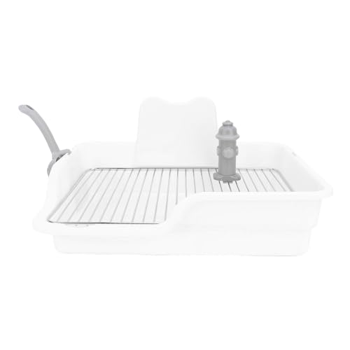 Innenhunde Töpfchenschale, Tragbarer Welpe Pee Pad Halter mit Edelstahlnetz, Hundetraining Toilette Welpen Katzentoilette für Kleine Mittelgroße Haustiere (White) von Oreilet