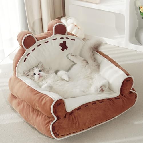 Katzencouchbett, Süßes, Weiches, Bequemes Haustier-Schlafsofa mit Rutschfester Unterseite, Waschbares Kleines Hundecouchbett, Katzencouchstuhl, Hundesofabett für Katzen Hunde Im Katzencouchbett, Süßes, Weiches, Bequemes Haustier-Schlafsofa mit Rutschfester Unterseite, Waschbares Kleines Hundecouchbett, Katzencouchstuhl, Hundesofabett für Katzen Hunde Im von Oreilet
