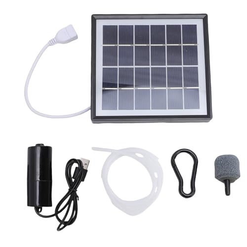 Oreilet 10W Solar Teichbelaner, Tragbarer Solar -NIS -Fisch -Tank -Sauerstoff -Luftpumpen -Teichbler, Sauerstoffpumpe für Fischtank Aquarium Im Freien (Black) von Oreilet