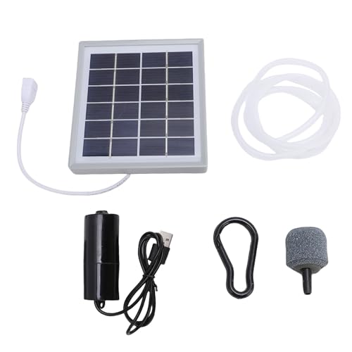 Oreilet 10W Solar Teichbelaner, Tragbarer Solar -NIS -Fisch -Tank -Sauerstoff -Luftpumpen -Teichbler, Sauerstoffpumpe für Fischtank Aquarium Im Freien (Gray) von Oreilet