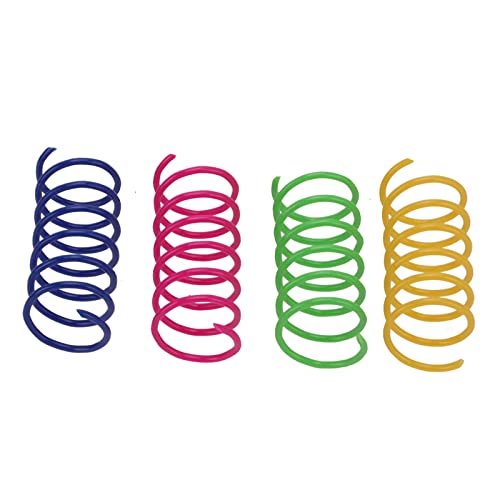 Oreilet 40 Packs Cat Spring Toys, Farbenfrohe Plastikfeder, Cat Creative Toy, um Zeit Zum Swattieren, Beißendem Kätzchen, Kätzchenspielzeug zu Senden von Oreilet