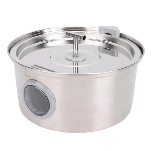 Oreilet Cat Water Fountain Edelstahl, 3,2 L Automatisch Zirkulierende Haustierbrunnenhundwasserspender mit Wasserspiegelfenster, Hunde Trinkwasserfutter für Mehrere Katzen von Oreilet