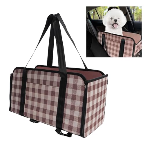 Oreilet Center Konsole Hundewagensitz, Tragbare Haustierkonsole Autos Creat, Abnehmbare Reisewagenträgerbett Katze Booster Sitze für für Kleine Hundepelpe von Oreilet