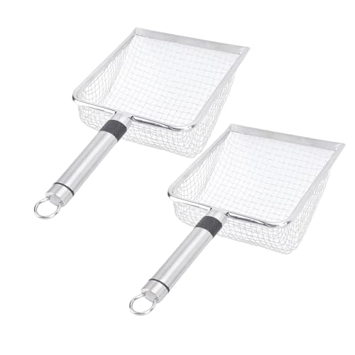 Oreilet Edelstahl -Katzenstreu -Schaufel, Erweitertes Design, Maschenlöcher, Katzenmetallschugel, Vielseitiger Pet -Abfallreiniger, mit Ergonomischem Griff für Katzentoilette von Oreilet