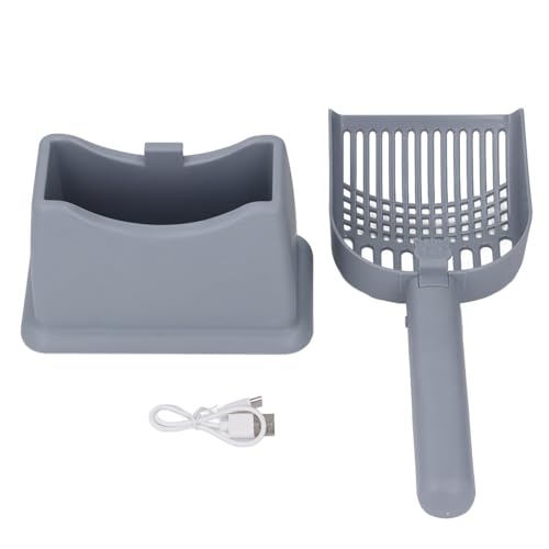 Oreilet Elektrische Katzenstreu-Schaufel, Wiederauf Ladbare Vibrierende Katzenstreu-Scooper mit Halter, für zu Hause, Leise mit (Gray) von Oreilet