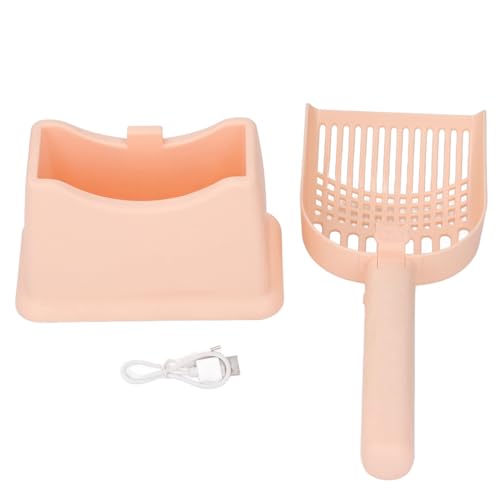 Oreilet Elektrische Katzenstreu-Schaufel, Wiederauf Ladbare Vibrierende Katzenstreu-Scooper mit Halter, für zu Hause, Leise mit (ORANGE) von Oreilet