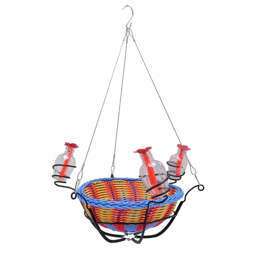 Oreilet Hanging Vogelfutterläder, Outdoor Hängende Rattankorb Wasser Fütterungsstation, Vogelwasserfuttertablett Wildvogel Feeder Accessoires für Balkon Garten Terrasse Baum Zweig Oreilet Hanging Vogelfutterläder, Outdoor Hängende Rattankorb Wasser Fütterungsstation, Vogelwasserfuttertablett Wildvogel Feeder Accessoires für Balkon Garten Terrasse Baum Zweig von Oreilet