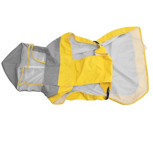Oreilet Hund Regenmantel mit Kapuze, Wasserdichtem Atmungsaktivem Hund Regenjacke mit Reflektierender Streifen für Mittelgroßen Großen Welpen Samoyed, Labrador, Hirte (L) von Oreilet