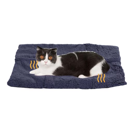 Oreilet Hundebettkiste Pad, Plüsch Haustier Schlaf Matratze Bett Warmes Weiches Zwingerpolster, Waschbar, Bodentiermatte für Kaltes Wetter, 24.02x17.72in (dunkelgrau) von Oreilet