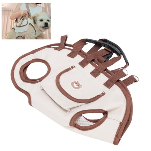 Oreilet Hundeliftgurt, Langlebiger Hundeträgerschlinge mit Verstellbarer Leine & Behandlungsbeutel, Tragbarer Haustierschließträger, Atmungsaktive Westegurte für Kleine Welpenkatze (M Size) von Oreilet