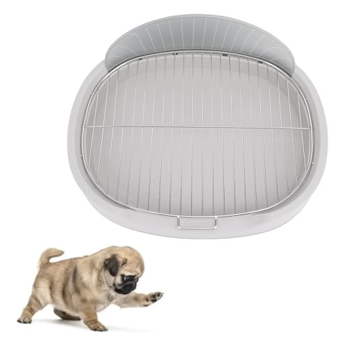 Oreilet Hundepee Pad Halter mit Pee-Schalldämpfer, Innenhundetöpfchen, Tragbares Welpe Mesh Training Töpfchen Kleiner Hunde Toilettenstreubox (Grey) von Oreilet