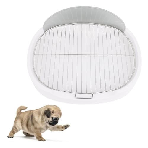 Oreilet Hundepee Pad Halter mit Pee-Schalldämpfer, Innenhundetöpfchen, Tragbares Welpe Mesh Training Töpfchen Kleiner Hunde Toilettenstreubox (White) von Oreilet