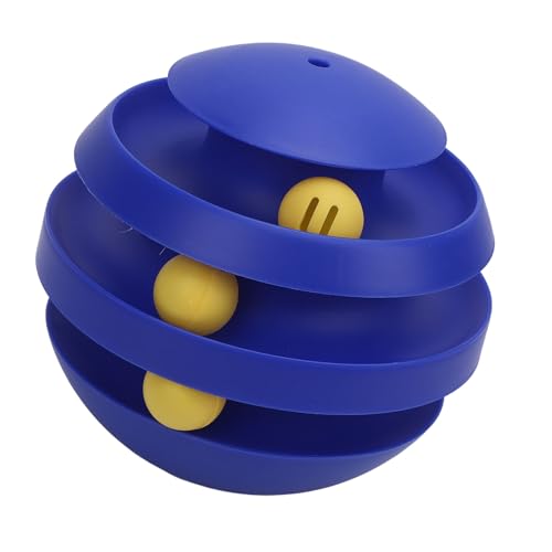 Oreilet Katzenballspielzeug, 360 ° Rotierende Biss -Proof -Ball -Plattentable, Katzeninteraktives Spielzeug Zur Verbesserung von Training, Kätzchenrad Langeweile Innenräume (Blue) von Oreilet